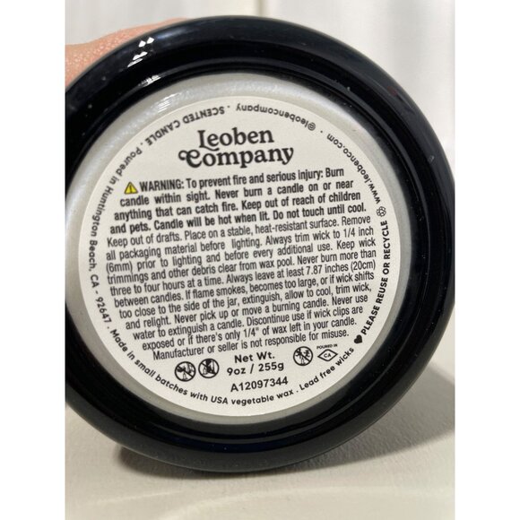 Leoben Company Leather & Musk Candle Vegan Soy 9-Ounce Essential Oil Blend 1 Wic - Picture 3 of 5